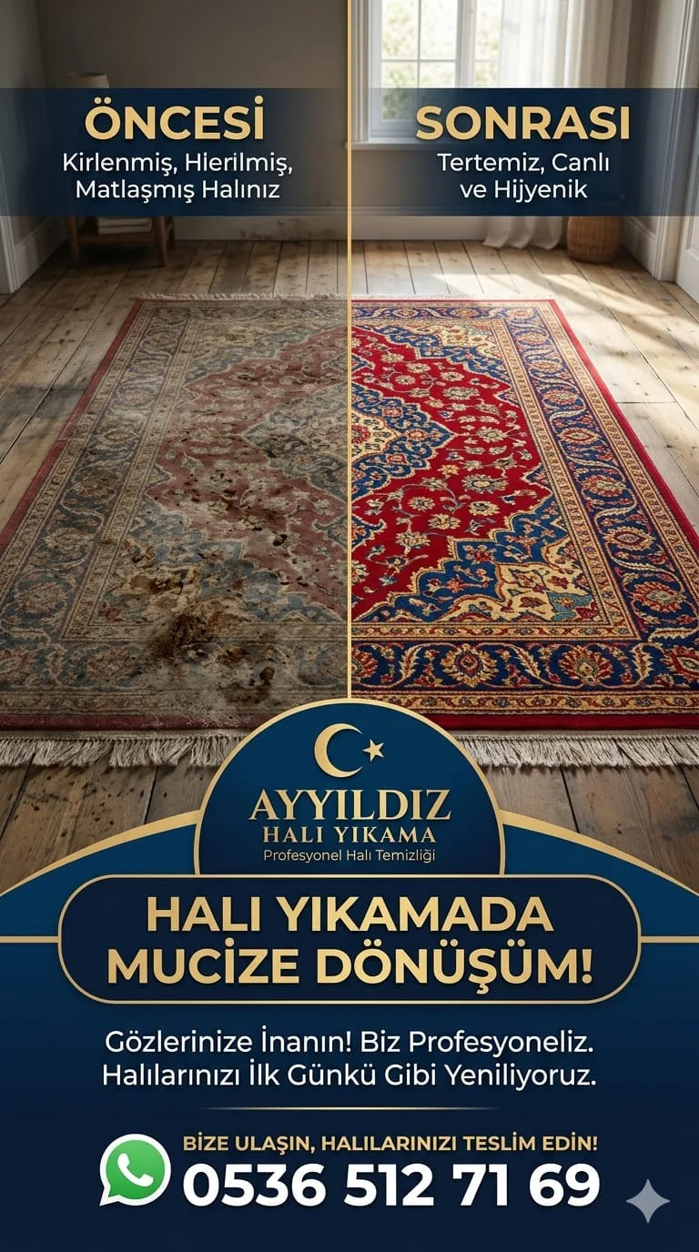 Halı yıkama öncesi sonrası - Öz Nisa Halı Yıkama İstanbul Avrupa Yakası