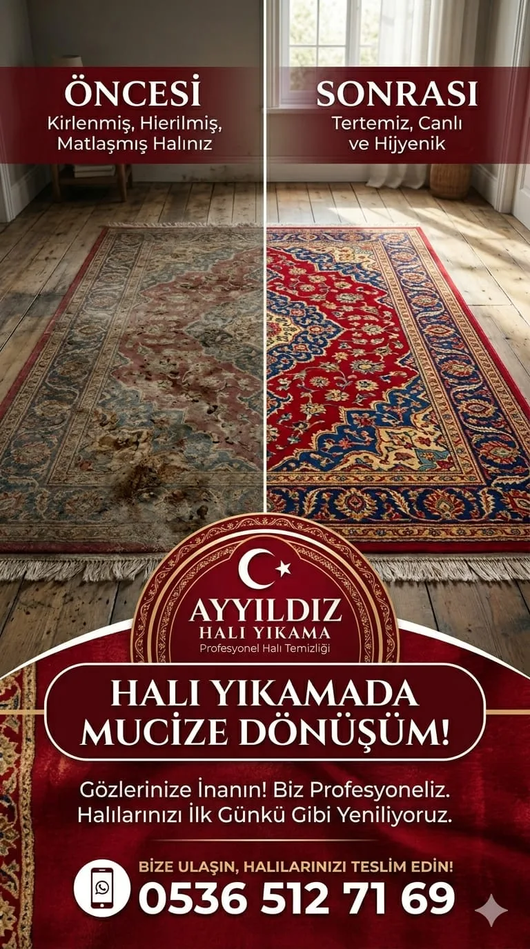 Halı yıkama öncesi sonrası - Öz Nisa Halı Yıkama İstanbul Avrupa Yakası